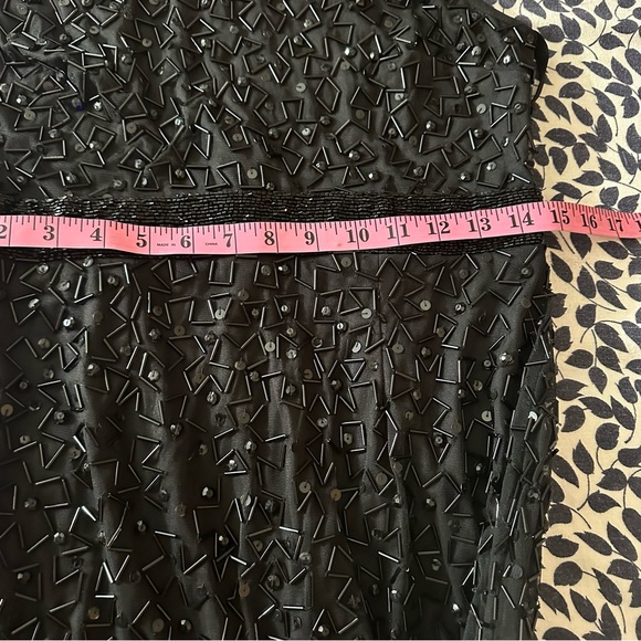 Mac Duggal Black Geometric Hand Embellished  Sleeveless A-Line Dress NWT Size 8 - Picture 15 of 16
